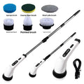 Long-handled floor scrubber